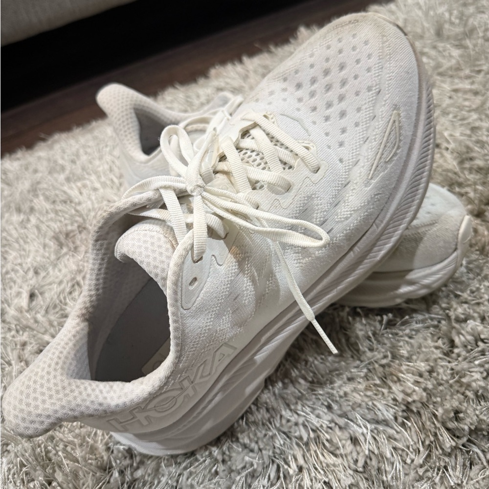 Hoka Women's All-White Athletic Running Shoes